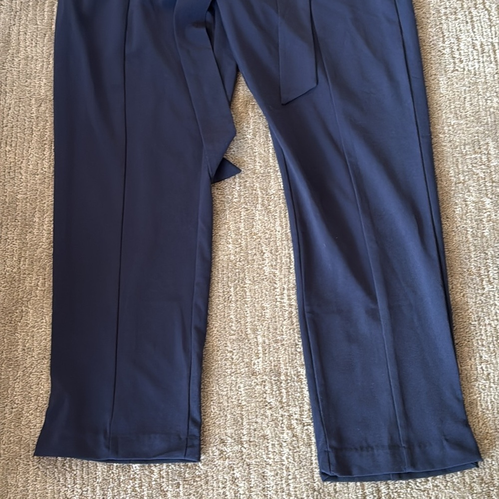 Navy Blue High Rise Trousers - Picture 3 of 8